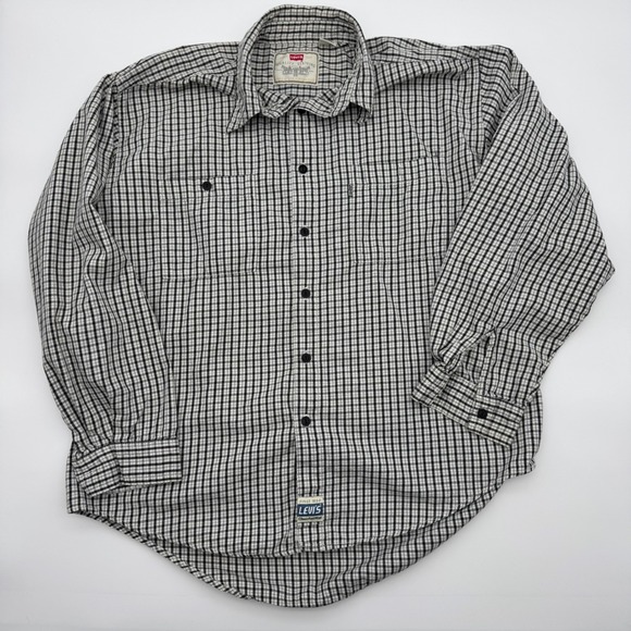 Levi's Other - Levis Mens XL Long Sleeve Button Down Shirt Black White Check Plaid 100% Cotton